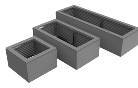 The AliDeck aluminium planter kit is available in three sizes to suit all requirements