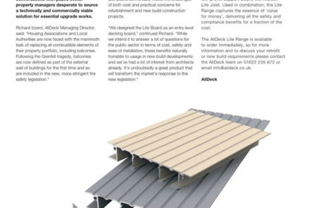 AliDeck cost-effective aluminium metal decking board, the AliDeck Lite Board