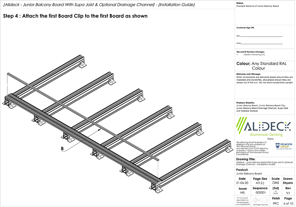 AliDeck Non-Combustible Aluminium Metal Decking Balcony Board Installation Guides