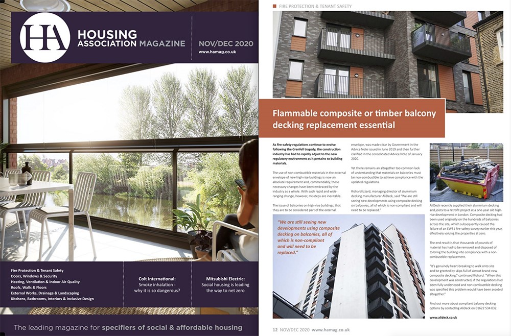 AliDeck Feature in Housing Association November 2020 Issue
