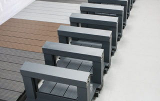 AliDeck factory crew manufacture lovely desktop-sized AliRail with Glass Infill Balustrade Balcony Samples