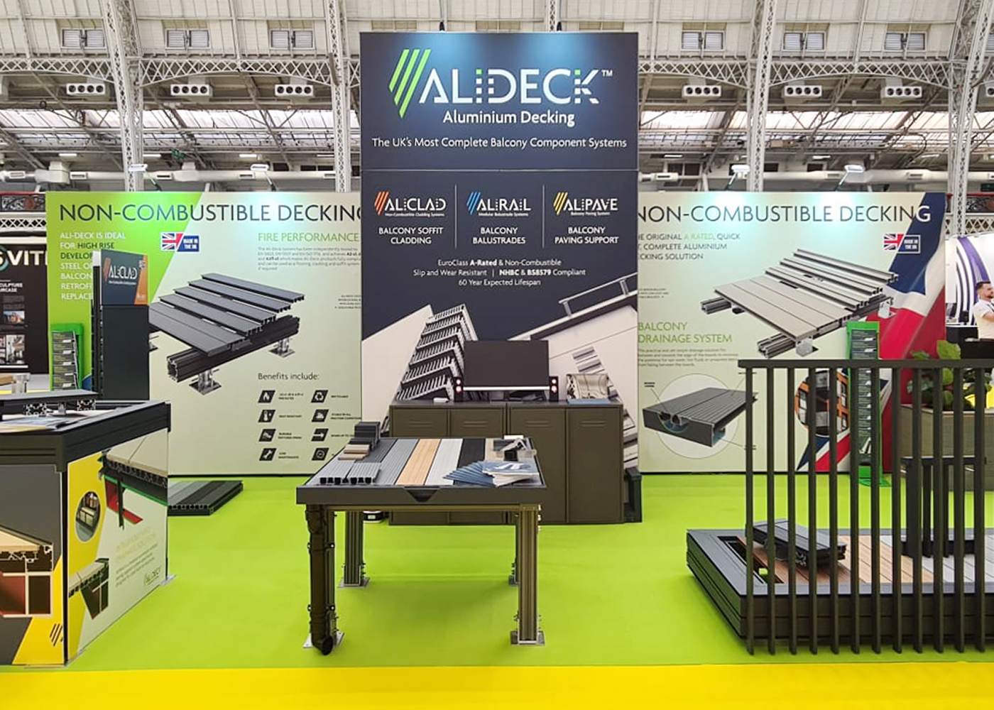 AliDeck exhibit aluminium decking and balcony component systems at London Build 2021