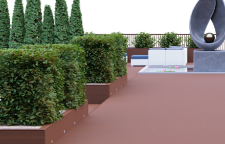 AliDeck Aluminium Metal Decking Accessories Planter Kit In Use On Roof Terrace